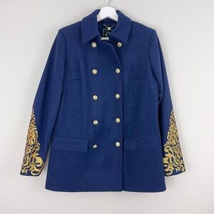 C Wonder Embroidered Double Breasted Overcoat